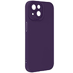 Avizar Coque pour iPhone 15 Silicone Mat Protection Caméra Violet Foncé