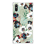 LaCoqueFrançaise Coque Xiaomi Redmi 9A Silicone antichocs Solides coins renforcés  transparente Motif Fleurs vert d'eau