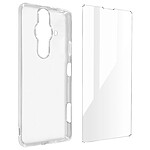 Avizar Coque Sony Xperia Pro-I Silicone Souple Film Verre Trempé 9H Transparent