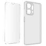 Avizar Coque pour Honor X7a Silicone Gel Souple avec Verre Trempé Dureté 9H transparent