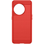 Avizar Coque pour OnePlus 11 Renforcée Souple Carbone Effet Brossé  Rouge