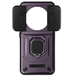 Avizar Coque pour Xiaomi 14 Ultra Bague Support Cache Caméra Coulissant Violet Foncé