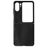 Avizar Coque pour Oppo Find N2 Flip Rigide Simili Cuir Texturé Bords Surélevés Noir