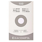 EXACOMPTA Étui de 100 fiches - bristol quadrillé 5x5 non perforé 125x200mm - Blanc