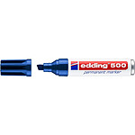 EDDING Marqueur Permanent 500 Corps Alu Pointe Biseau Bleu 2-7 mm x 10