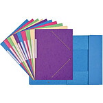 COUTAL Pack 10 Chemises Carte Lustée 24 x 32 cm Rabats et Elastiques Assorties pastel