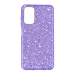 Avizar Coque pour Samsung Galaxy A13 5G et A04s Paillette Feuille Amovible Silicone Semi-rigide  violet