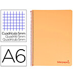 LIDERPAPEL Cahier spirale a6 micro wonder 240 pages 90g 5x5mm 4 bandes couleurs orange