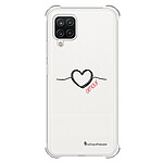 LaCoqueFrançaise Coque Samsung Galaxy A12 Silicone antichocs Solides coins renforcés  transparente Motif Coeur Noir Amour