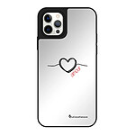 LaCoqueFrançaise Coque iPhone 12/12 Pro miroir Coeur Noir Amour Design