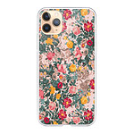 LaCoqueFrançaise Coque iPhone 11 Pro silicone transparente Motif Fleurs Beige et Rose ultra resistant