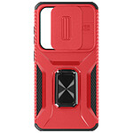 Avizar Coque pour Samsung Galaxy S24 Bague Support Cache caméra Rouge