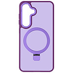 Avizar Coque pour Samsung Galaxy S24 Anneau Compatible MagSafe Support Stand Violet