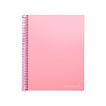 LIDERPAPEL Cahier spirale Jolly A4 280p 75g quadrillé 5x5mm microperforé 4 trous - Rose