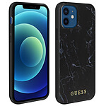 Guess Coque pour iPhone 12 Mini Effet Marbres Rigide Marble Cover  Noir