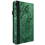 Avizar Étui Portefeuille  pour Lenovo Tab M8 Gen 4 avec Fermeture Élastique et Motif Floral Vert