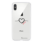 LaCoqueFrançaise Coque iPhone Xs Max silicone transparente Motif Coeur Noir Amour ultra resistant