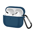 Coque AirPods Pro et Pro 2 Souple Anti-traces Anti-rayures Mousqueton bleu nuit