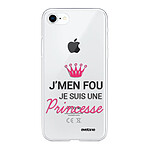 Evetane Coque iPhone 7/8/ iPhone SE 2020/ 2022 silicone transparente Motif Je suis une princesse ultra resistant