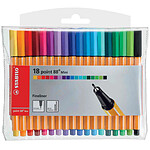 STABILO Etui de 18 Feutres Fineliner point 88 mini Assortis