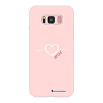 LaCoqueFrançaise Coque Samsung Galaxy S8 Silicone Liquide Douce rose pâle Coeur Blanc Amour