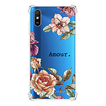 LaCoqueFrançaise Coque Xiaomi Redmi 9A Silicone antichocs Solides coins renforcés  transparente Motif Amour en fleurs