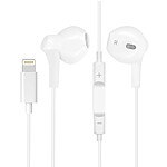 Écouteurs Filaires iPhone Lightning Télécommande Micro Connexion Bluetooth Blanc