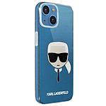 Karl Lagerfeld Coque paillettes  pour iPhone 13 Mini avec Icone Karl Transparent