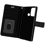 Avizar Housse Motorola Moto G60s Aspect Grainé Clapet Portefeuille Stand Vidéo noir