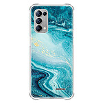 Evetane Coque OPPO Find X3 Lite Silicone antichocs Solides coins renforcés  transparente Motif Bleu Nacré Marbre