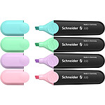 SCHNEIDER Pochette 4 Surligneurs Job Pastel Épaisseurs de trait 1+5 mm Assortis