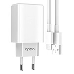 Oppo Chargeur officiel  USB 10W avec Câble USB vers USB C Blanc