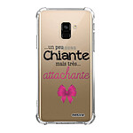 Evetane Coque Samsung Galaxy A8 2018 anti-choc souple angles renforcés transparente Motif Un peu chiante tres attachante