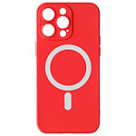 Avizar Coque Magsafe pour iPhone 15 Pro Max Silicone Souple Soft touch  Rouge