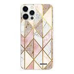 Evetane Coque iPhone 12 Pro Max 360 intégrale transparente Motif Marbre Rose Losange Tendance