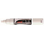 UNI-BALL Marqueur craie Pointe biseautée large CHALK Marker PWE8K 8mm Blanc x 6