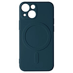 Avizar Coque Magsafe iPhone 13 Silicone Souple Intérieur Soft-touch Mag Cover  bleu nuit