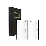 BREPOLS Agenda Journalier Jupiter Banquier 1 Jour Sur 2 Pages - 2 Volumes - 14,3 X 32,5 Cm - Noir