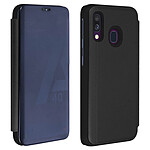 Avizar Housse Samsung Galaxy A40 Étui Miroir Clapet translucide Stand Vidéo Noir