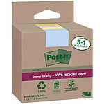 POST-IT Super Sticky Recycling Notes, 4x70 feuilles, 76 x 76 mm, coloré