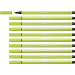 STABILO Stylo feutre Pen 68, citron vert x 10