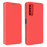 Avizar Housse Huawei P smart 2021 Étui Folio Portefeuille Fonction Support Rouge