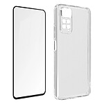 Avizar Coque pour Xiaomi Redmi Note 11 Pro 5G Silicone Souple et Verre Trempé 9H  Transparent Noir