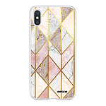 Evetane Coque iPhone X/Xs 360 intégrale Marbre Rose Losange Tendance