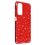 Avizar Coque Huawei P smart 2021 Paillette Amovible Silicone Semi-rigide rouge