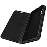 Avizar Étui Galaxy S21 FE Folio Cuir Véritable Porte cartes Support Vidéo - noir