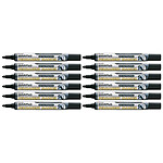 PENTEL Marqueur Permanent MAXIFLO NLF50 Pointe Conique 2mm Noir x 12