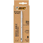 BIC Stylo à Bille Cristal RE'NEW Corps Métal + 2 Recharges Noir