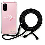 LaCoqueFrançaise Coque cordon Samsung Galaxy S20 Dessin Coeur Blanc Amour