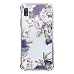 LaCoqueFrançaise Coque Samsung Galaxy A20e anti-choc souple angles renforcés transparente Motif Pivoines Violettes